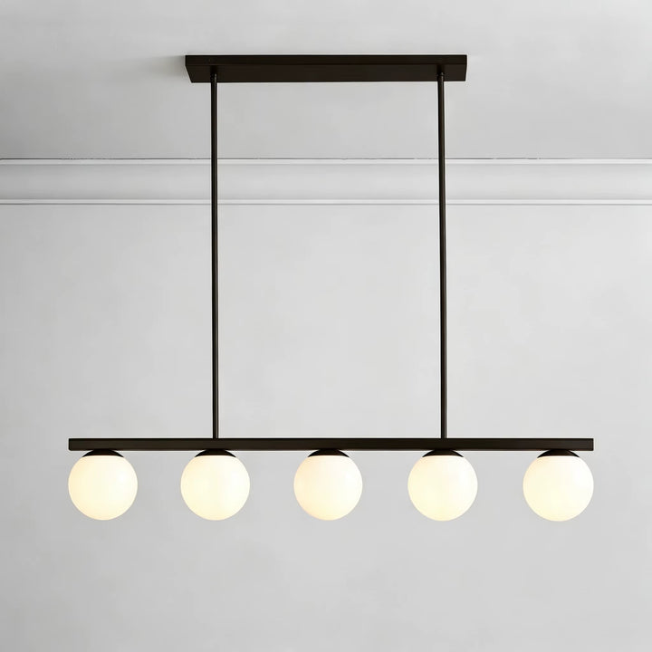 Modern Brass Or Black 5-Light Globe Pendant Chandelier