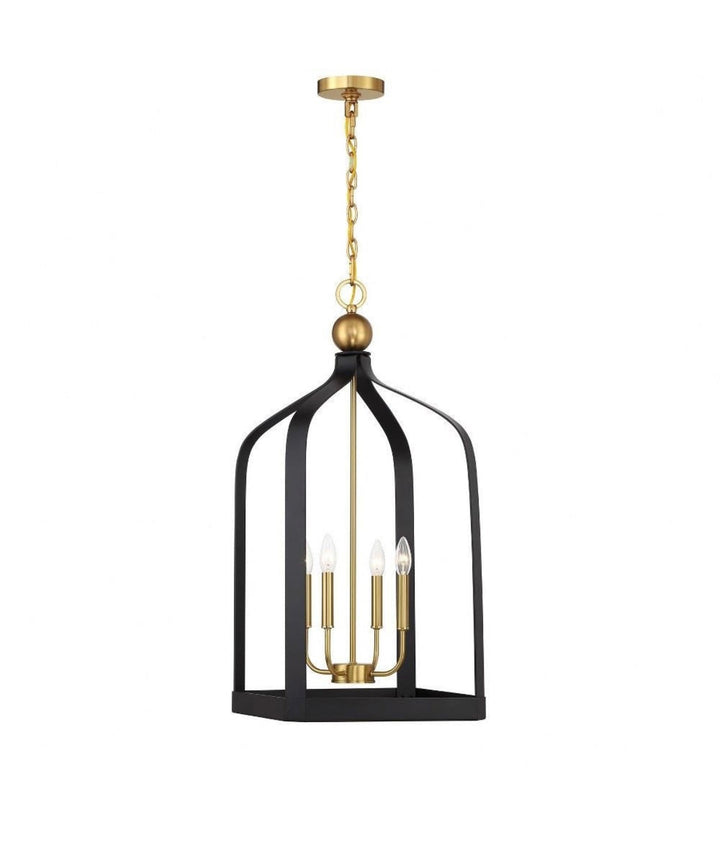 Elegant White and Gold Cage Chandelier