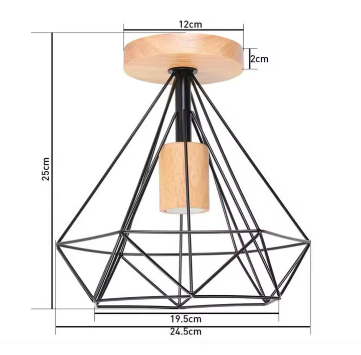 Modern Ceiling Light with Geometric Wireframe Design