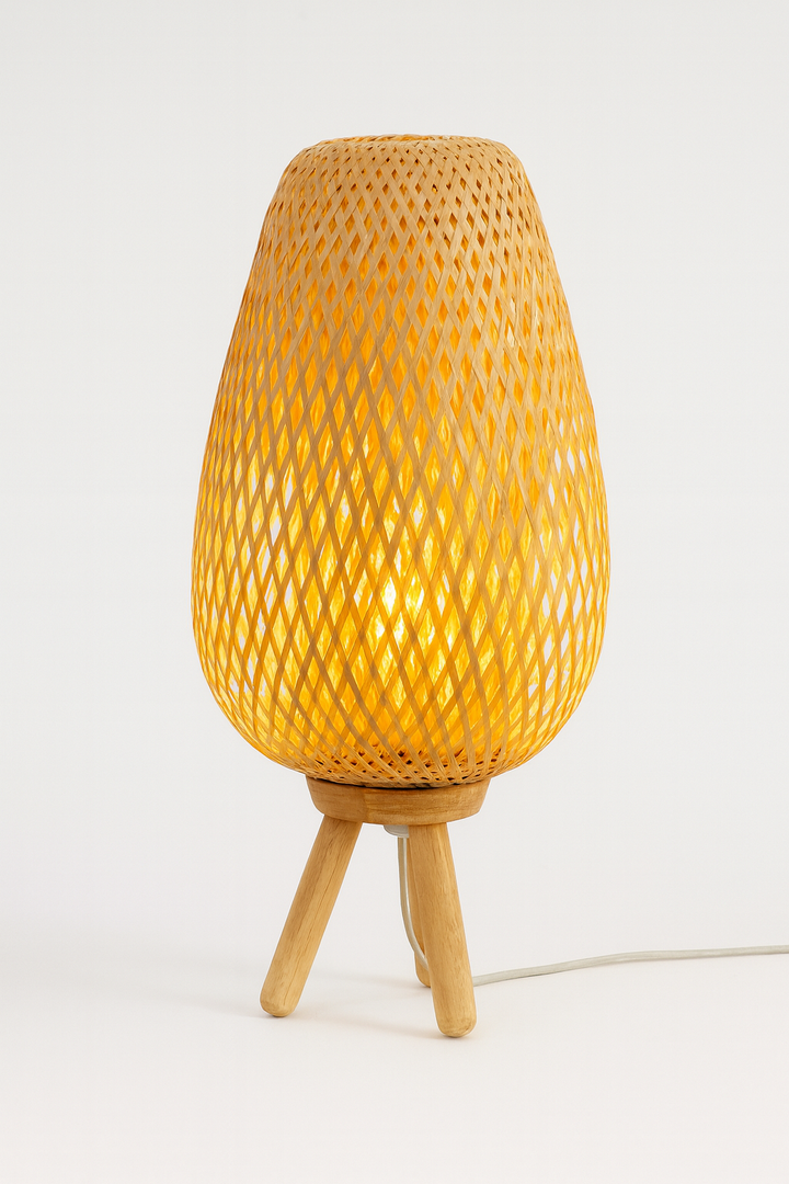 Tripod Woven Table Lamp