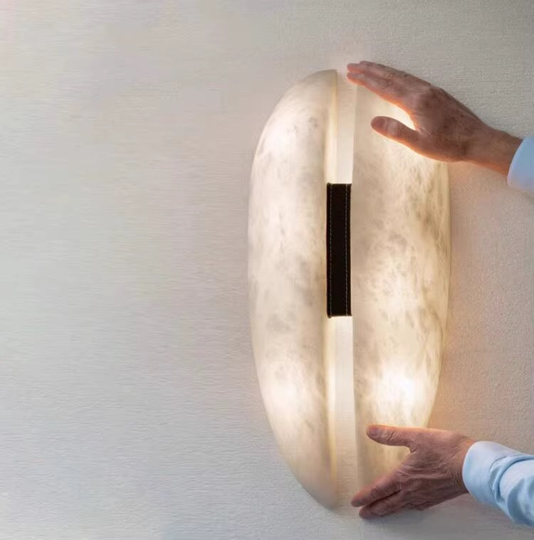 Sculptural White Oval Wall Light