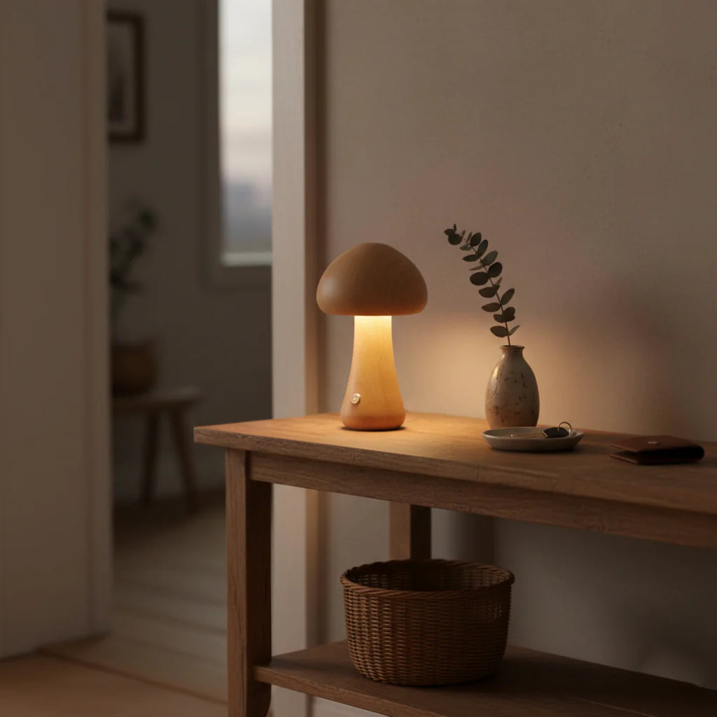 Wooden Rechargeable Table Lamp