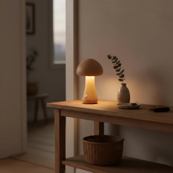 Wooden Rechargeable Table Lamp