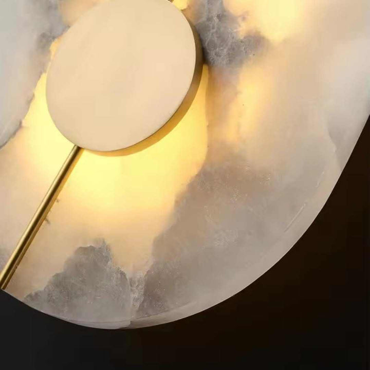 Vertical Marble & Copper Wall Light - Modern Gold Finish