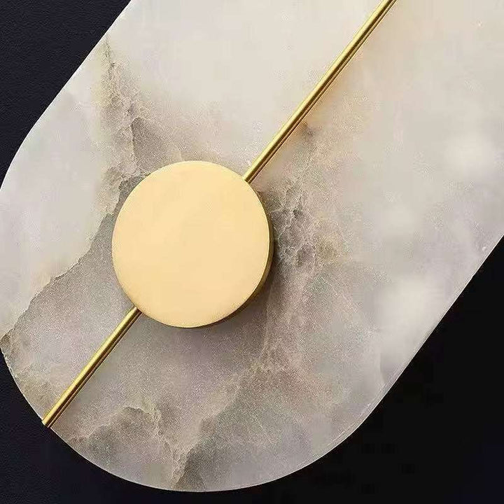 Vertical Marble & Copper Wall Light - Modern Gold Finish