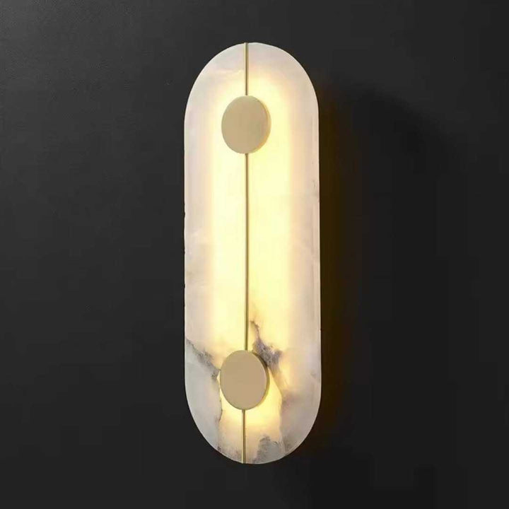 Vertical Marble & Copper Wall Light - Modern Gold Finish