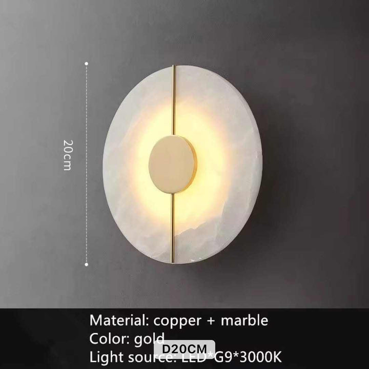 Vertical Marble & Copper Wall Light - Modern Gold Finish