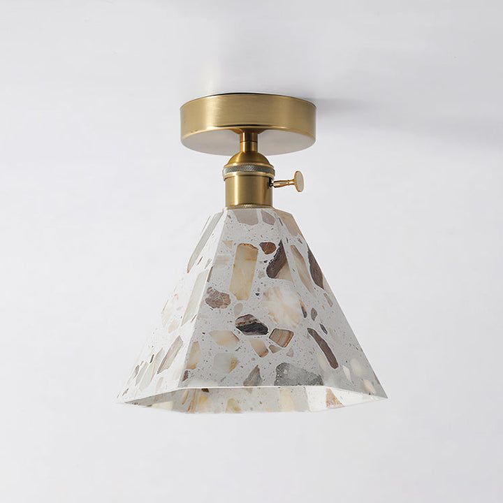 Brass Terrazzo Cone Pendant Light