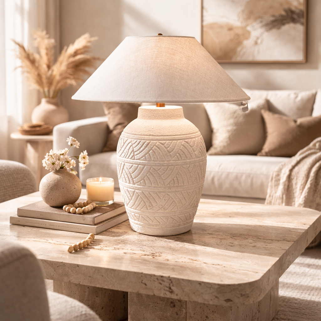 Coastal Textured Ceramic Table Lamp