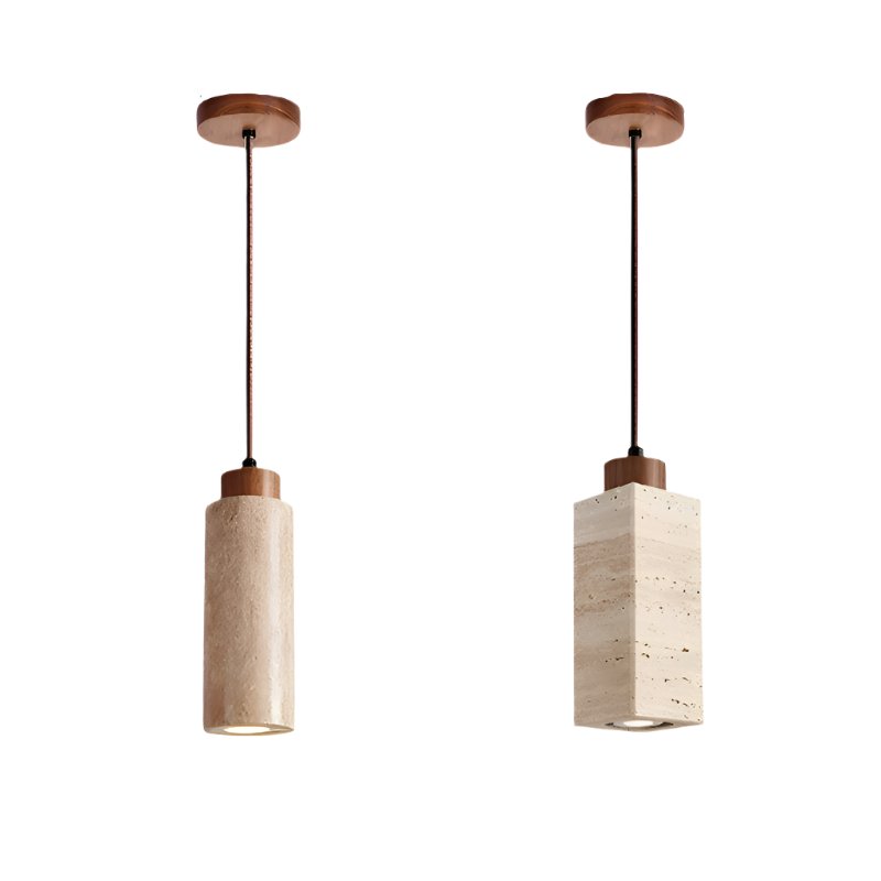 Modern Pendant Light with Natural Stone Shades