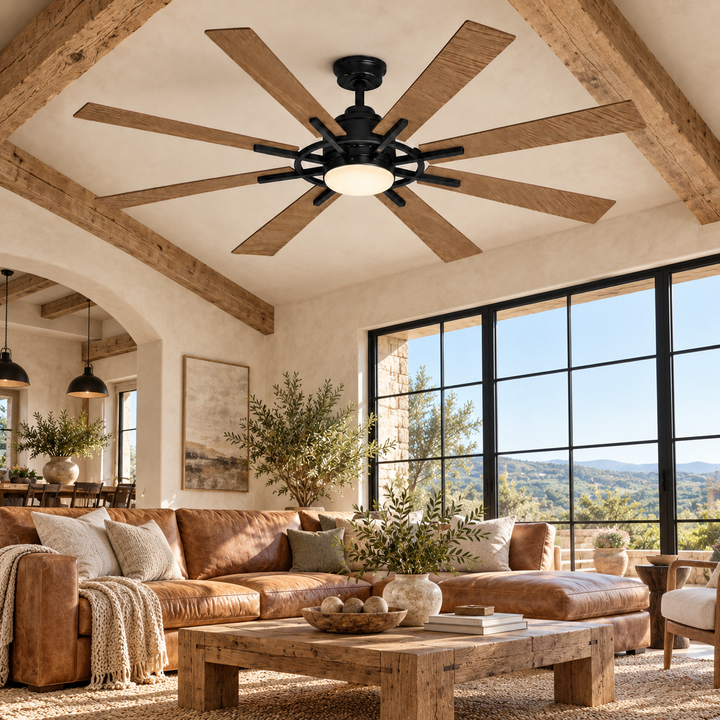 Modern Wooden Ceiling Fan with Light