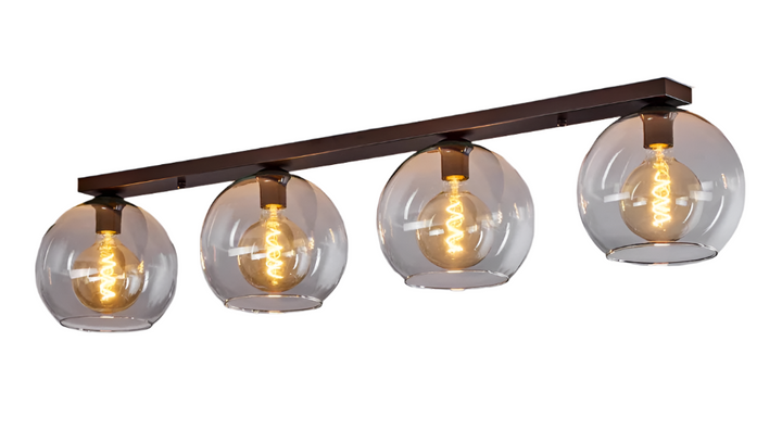 Modern Linear Ceiling Light with Glass Globes