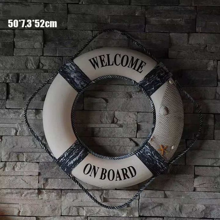 Life Ring Decor Navy Blue
