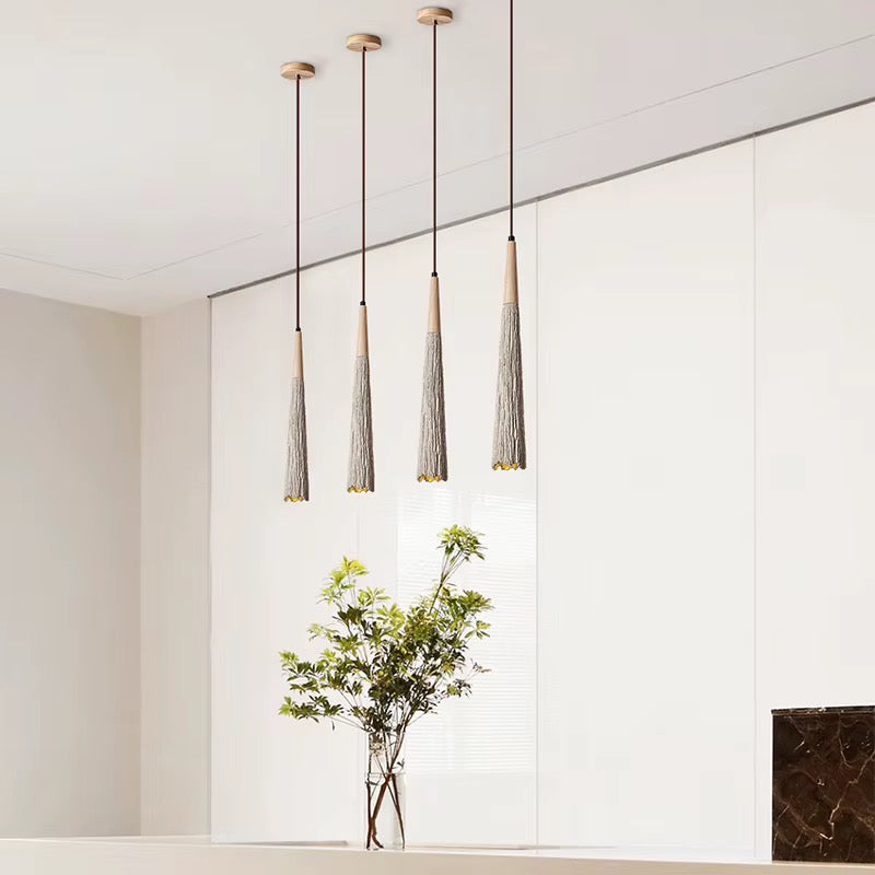 Natural Fiber Tassel Pendant Light