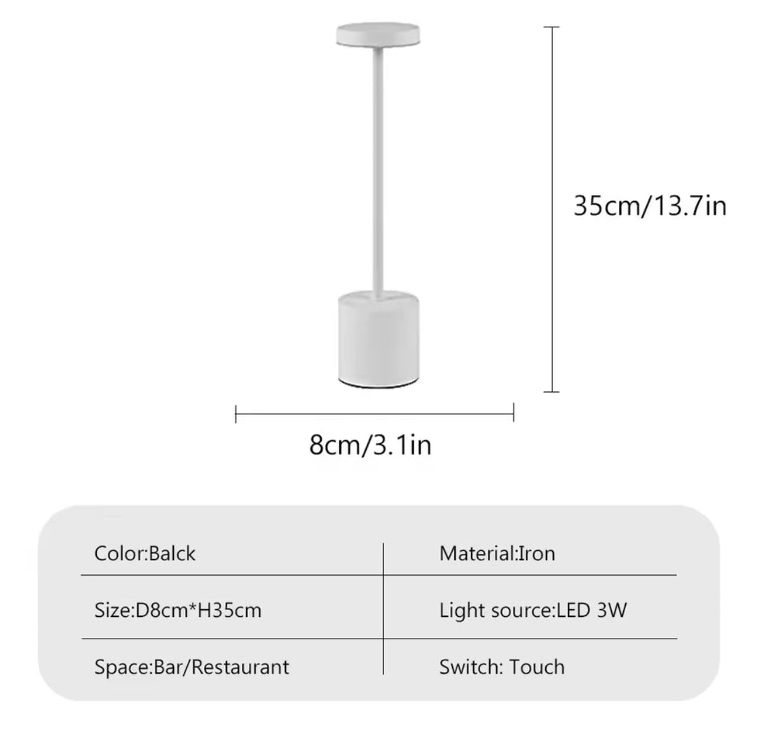 Minimalist rechargeable White Table Lamp with Sleek Cylindrical Design