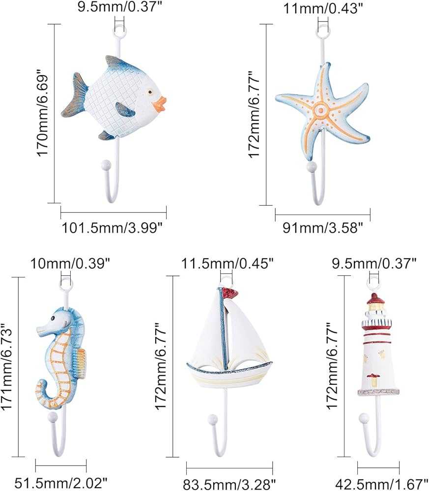 Nautical Wall Hooks Set of 3