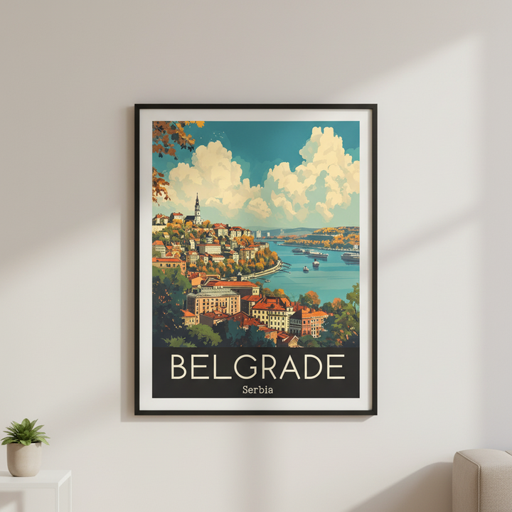 Belgrade Serbia Vintage Travel Canvas