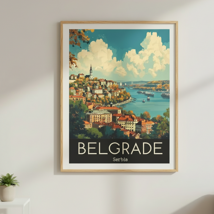 Belgrade Serbia Vintage Travel Canvas