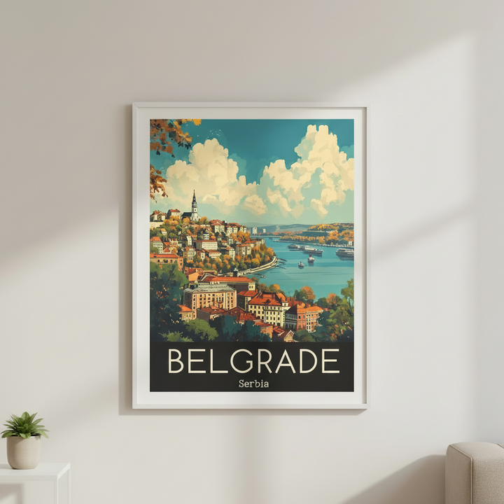 Belgrade Serbia Vintage Travel Canvas