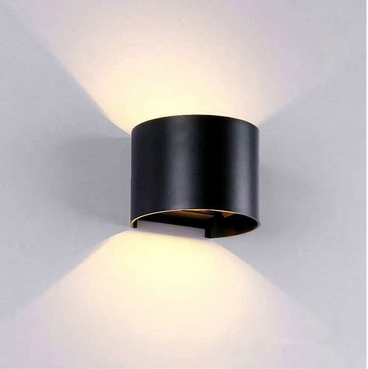 Compact Black Wall Light with Up and Down Illumination