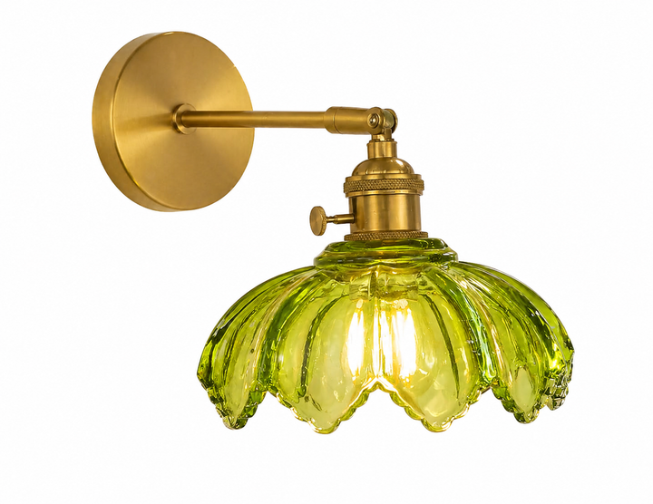 Brass Glass Wall Sconce