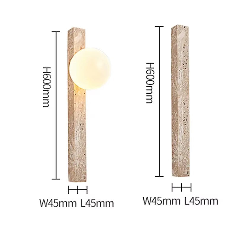 Modern Beige Travertine Up & Down LED Wall Sconce