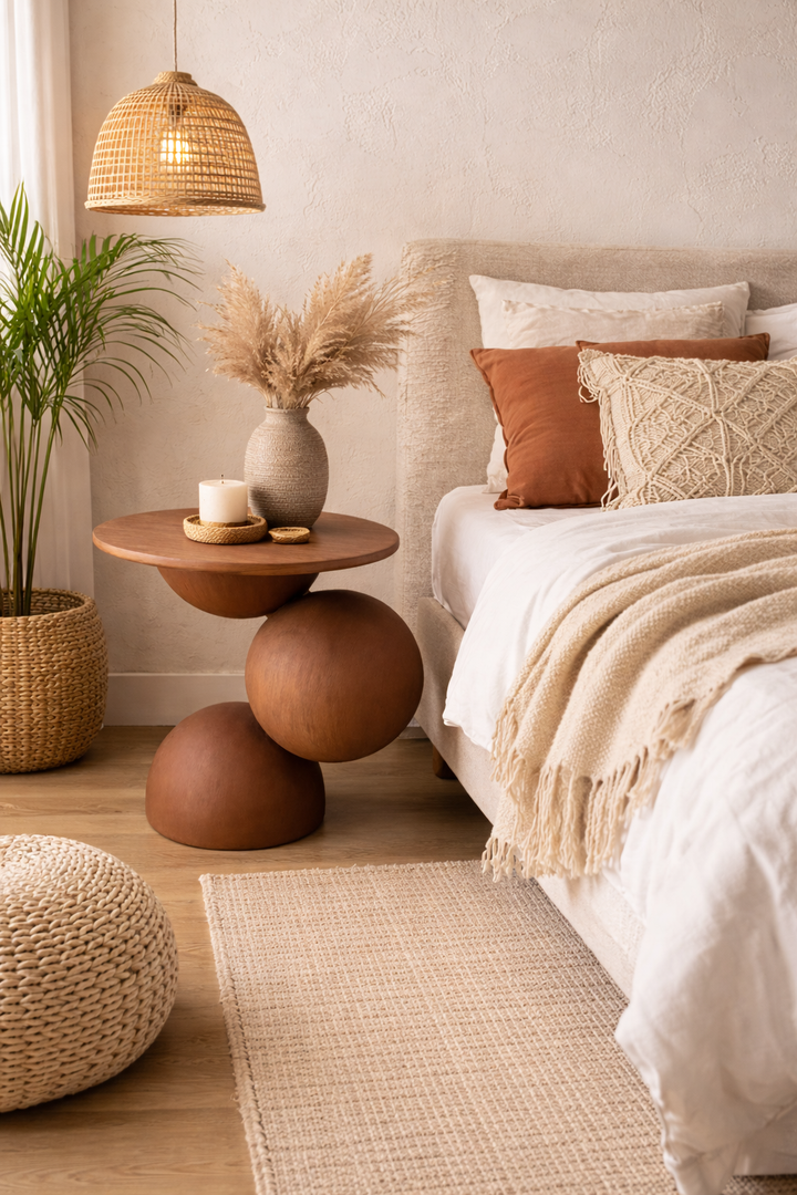 Wooden Sculptural Side Table