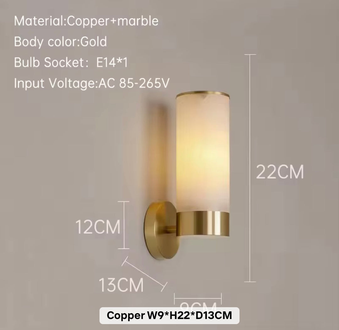 Modern Brass and Marble Effect Wall Sconce