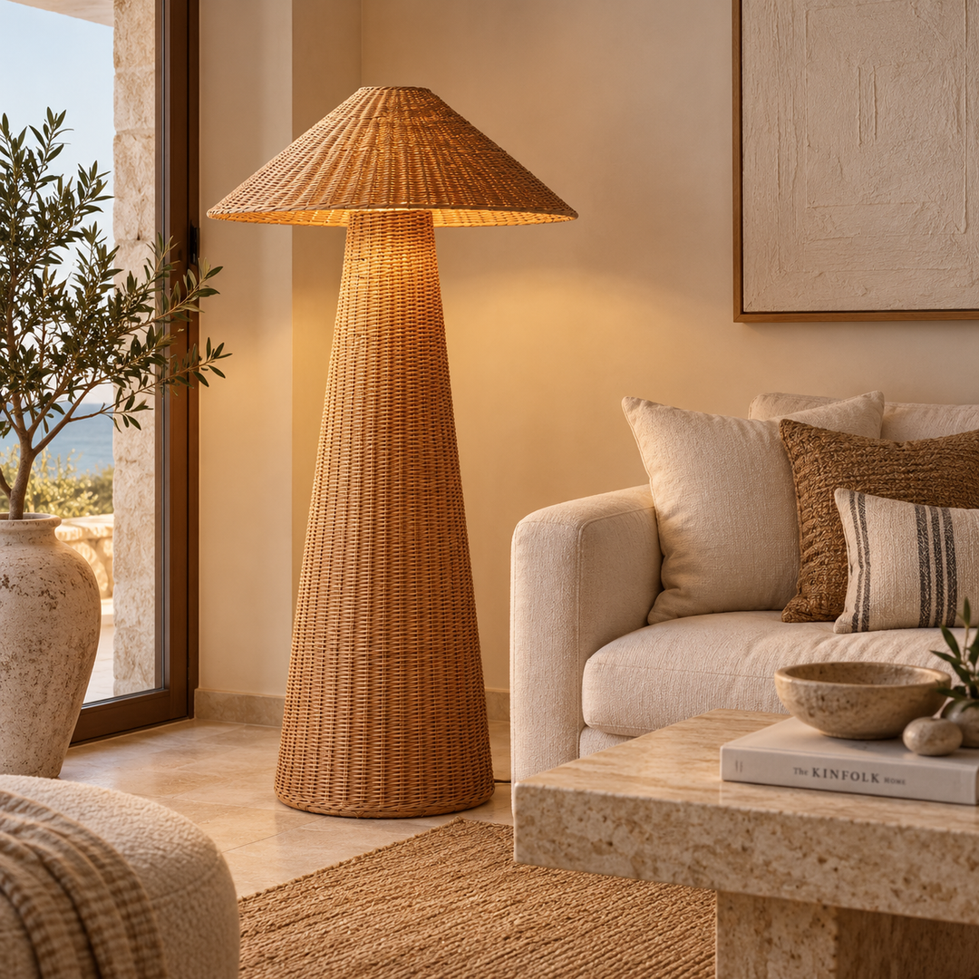 Natural Woven Rattan Floor Lamp