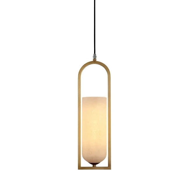 Minimal Arch Natural Spanish Alabaster Pendant Light