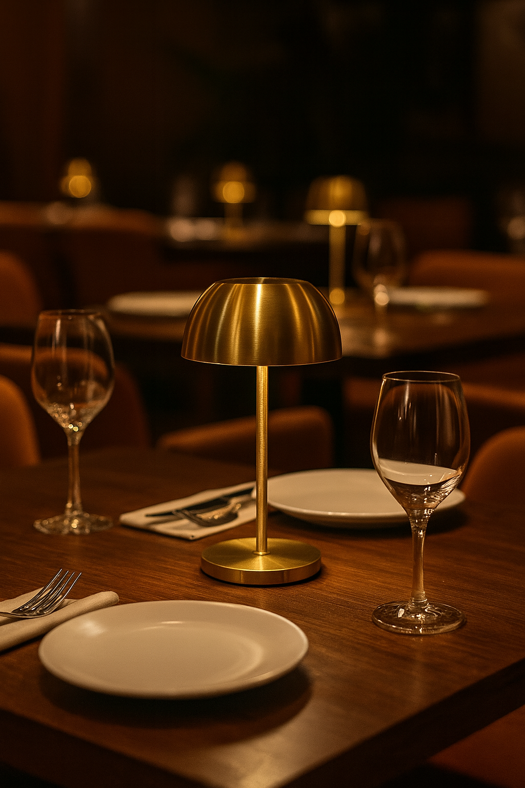 Mushroom head brass rechargeable TINY Table Lamp