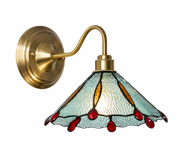 Aqua Ruby Tiffany Wall Sconce