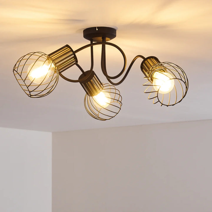 Industrial Wire Cage Ceiling Light