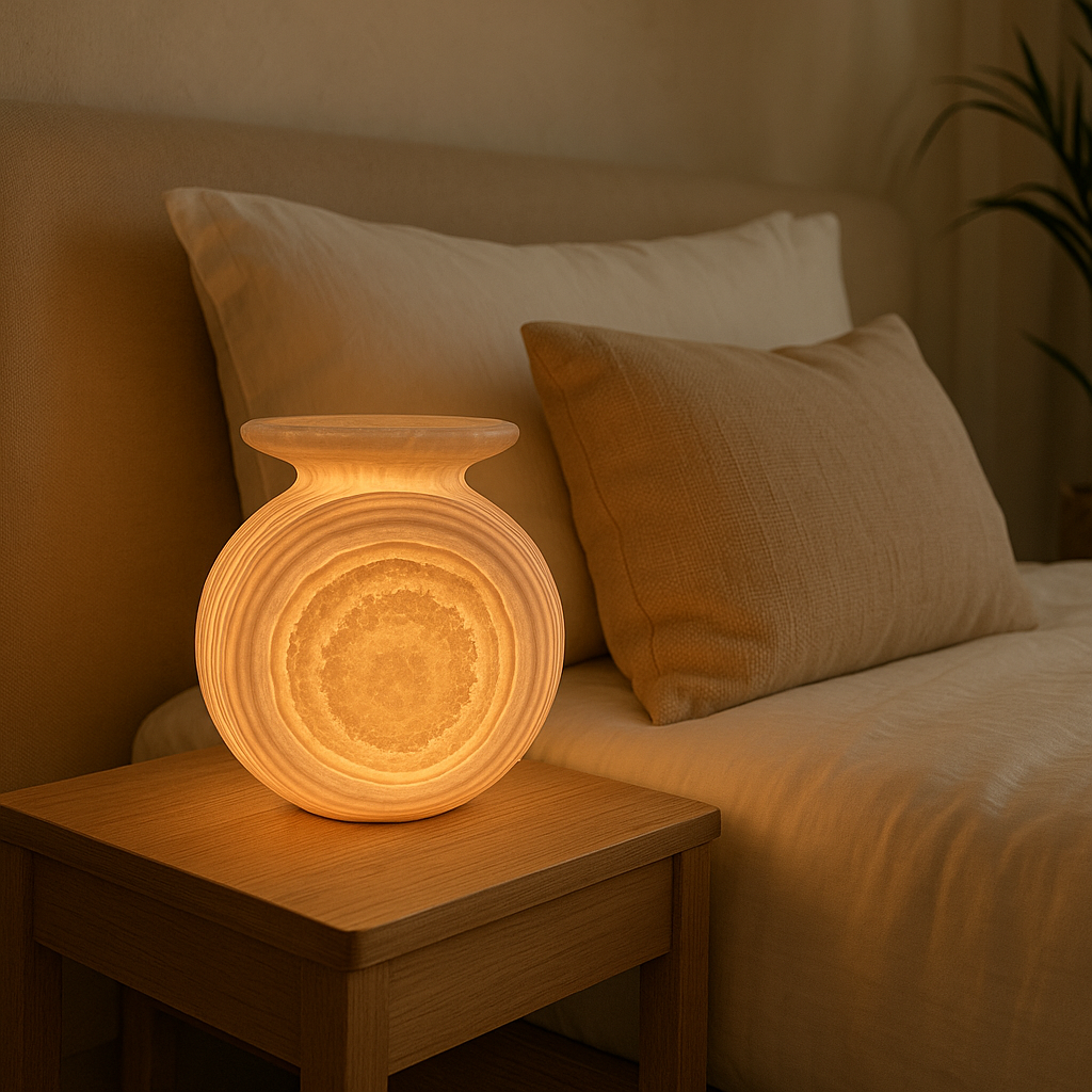Alabaster Outdoor Vase Glow Lamp