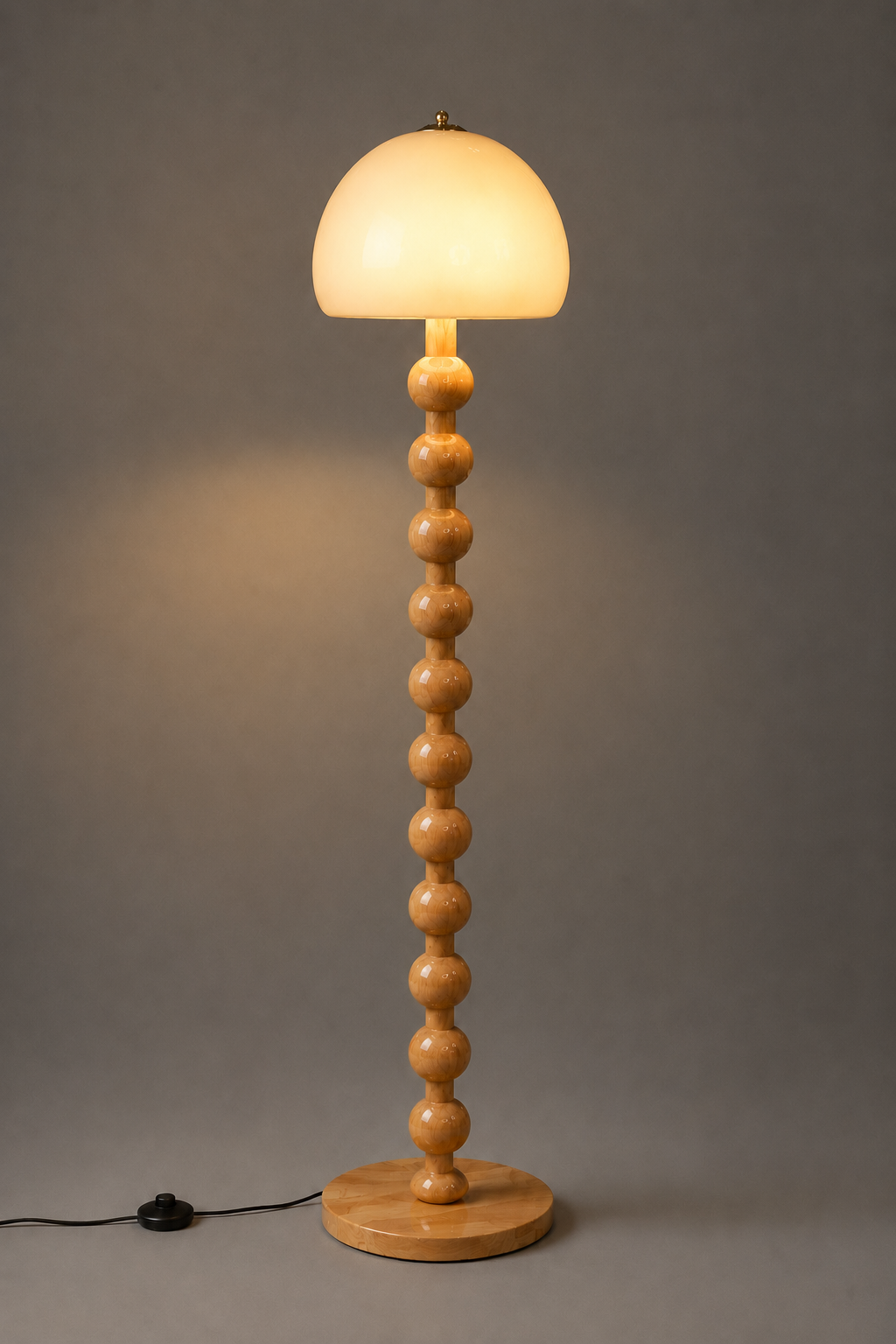 Orange Acrylic Bead wooden Floor Lamp