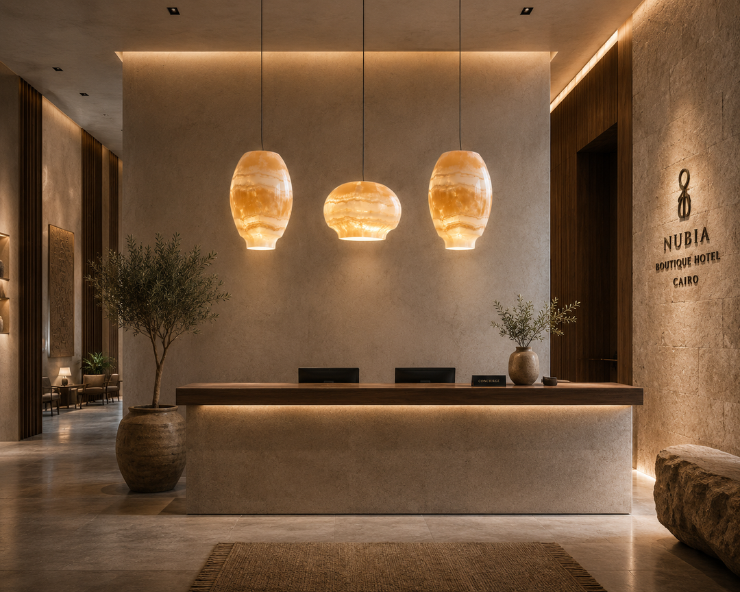 Amber Onyx Glass Triple Pendant Light Collection