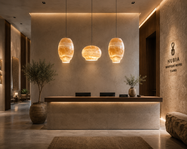 Amber Onyx Glass Triple Pendant Light Collection