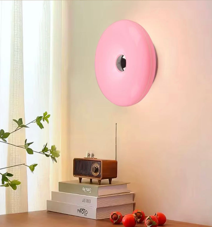 Orange Pink & white Sculptural Round Wall or table Light