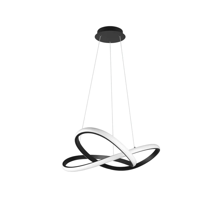 Modern LED Loop Pendant Light with Black and White Design