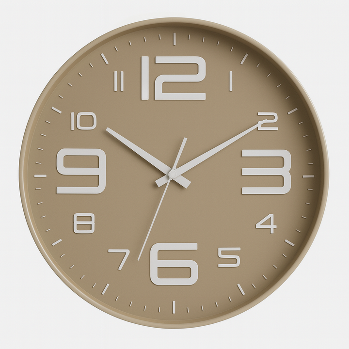 Grayo - Modern Wall Clock in grey beige and olive green