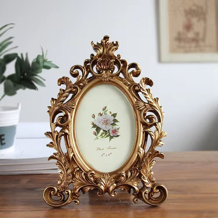 Vintage Ornate Gold Oval Photo Frame
