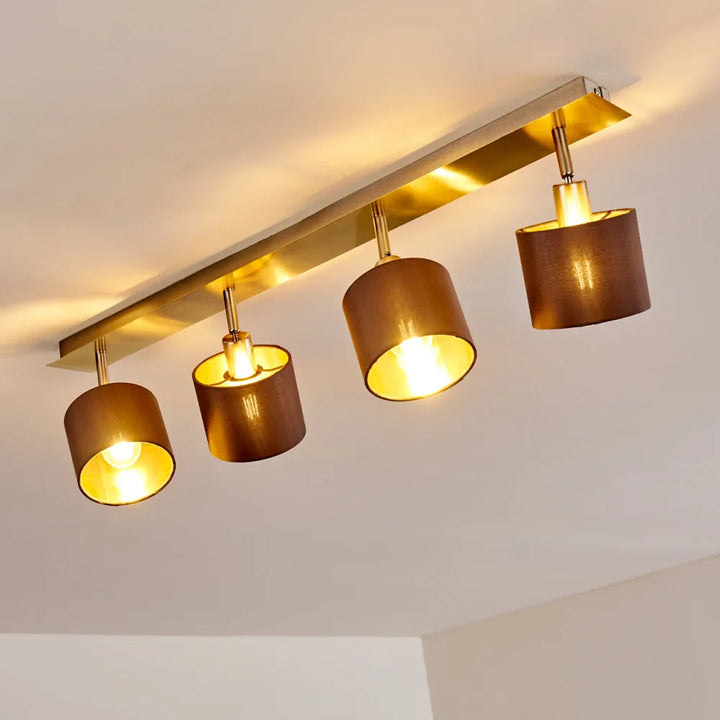 Triple Ceiling Light with Fabric Shades