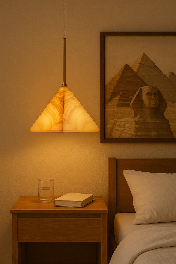 Warm Pyramid AlabasterPendant Light