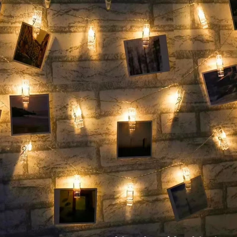 Warm White Photo Clip String Lights