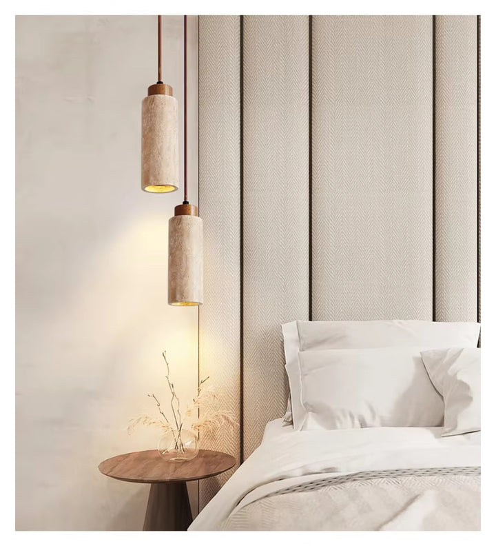 Modern Pendant Light with Natural Stone Shades