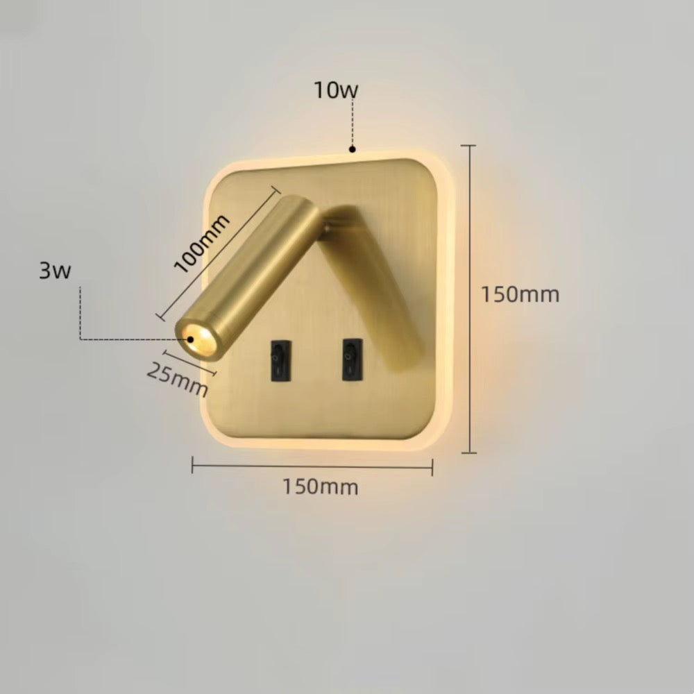 Modern Black Adjustable Wall Spotlight
