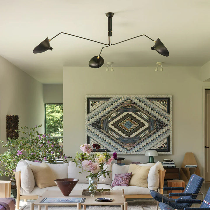 Modern Black Adjustable Chandelier with Sleek Design