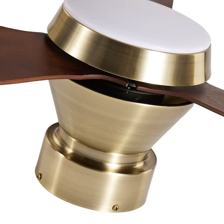 Aureo Brass & Walnut Ceiling Fan with LED Light