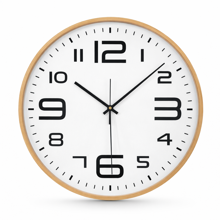 Minimalist Wooden Frame Wall Clock