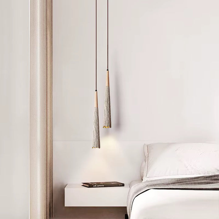 Natural Fiber Tassel Pendant Light